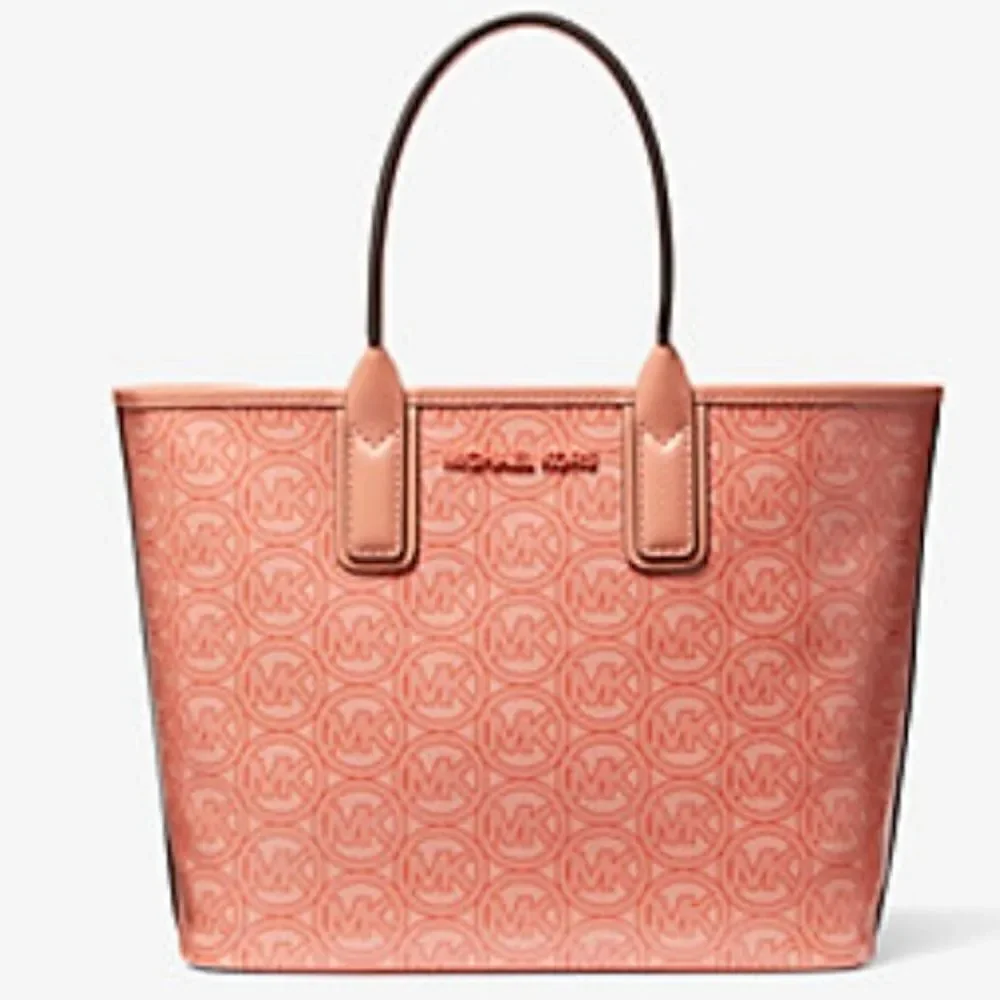 Michael Kors Jodie Small Logo Jacquard Tote Bag With Emblem Charm